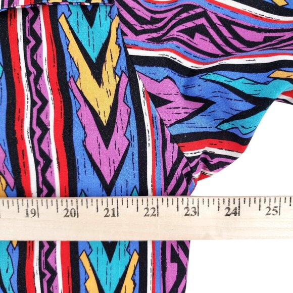 Vtg Steer West Western Shirt Large All Over Print Aztec Cowboy Long Sleeve USA - Picture 8 of 9
